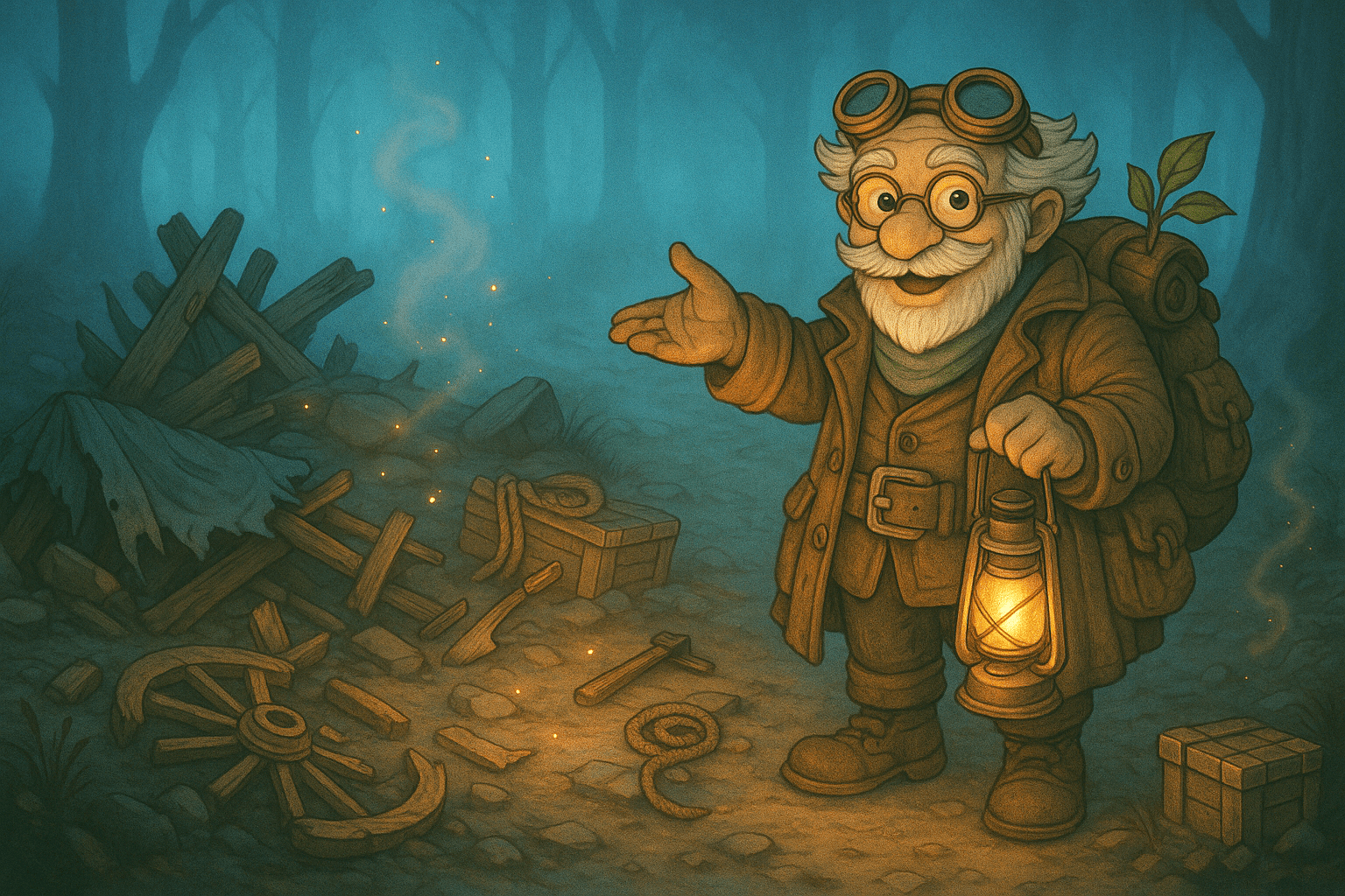 Then a light appears — Professor Bumblegear, offering guidance for your first steps…