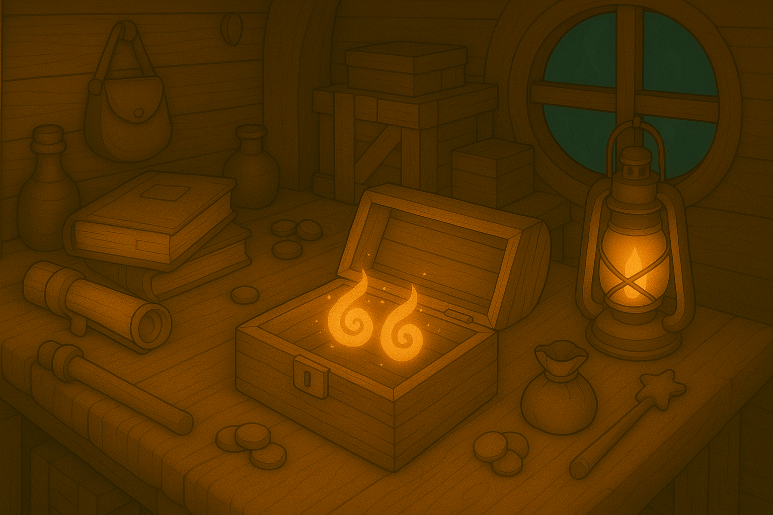 Sparkles dance as the first magical treasure appears inside!